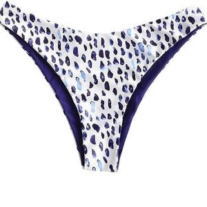 ZAFUL Women's Leopard Bikini bottoms Animal Print High Cut cheeky size Large